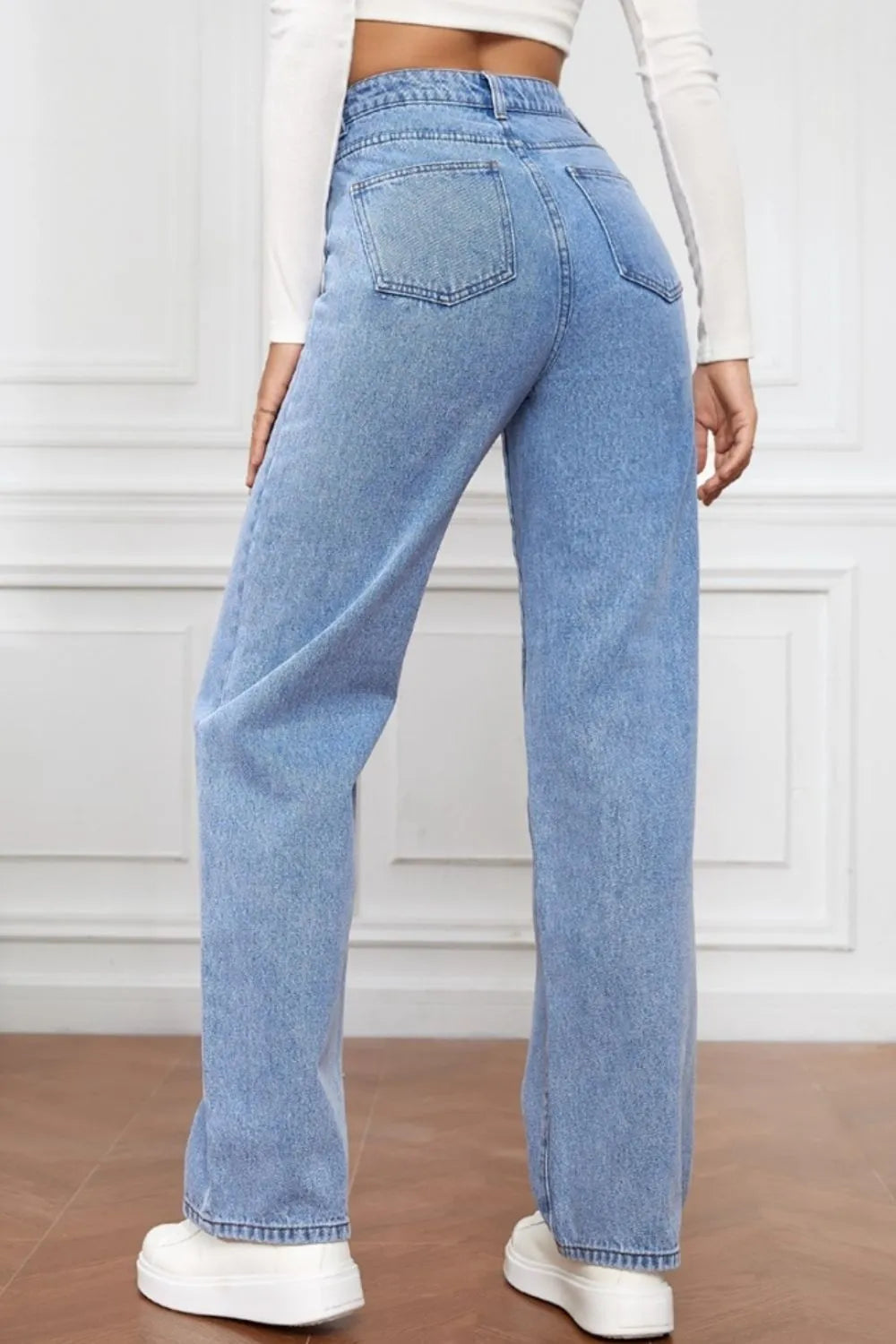 High Waist Straight Jeans 