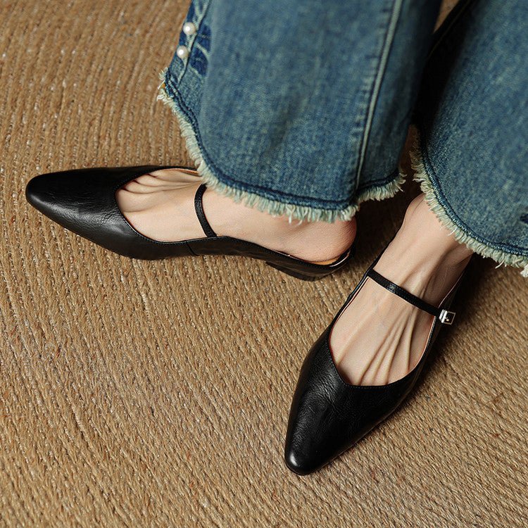 Bella Women's Slip-Ons | Genuine Leather, Pointed-Toe Design 
