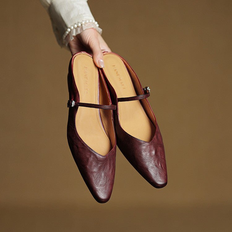 Bella Women's Slip-Ons | Genuine Leather, Pointed-Toe Design 