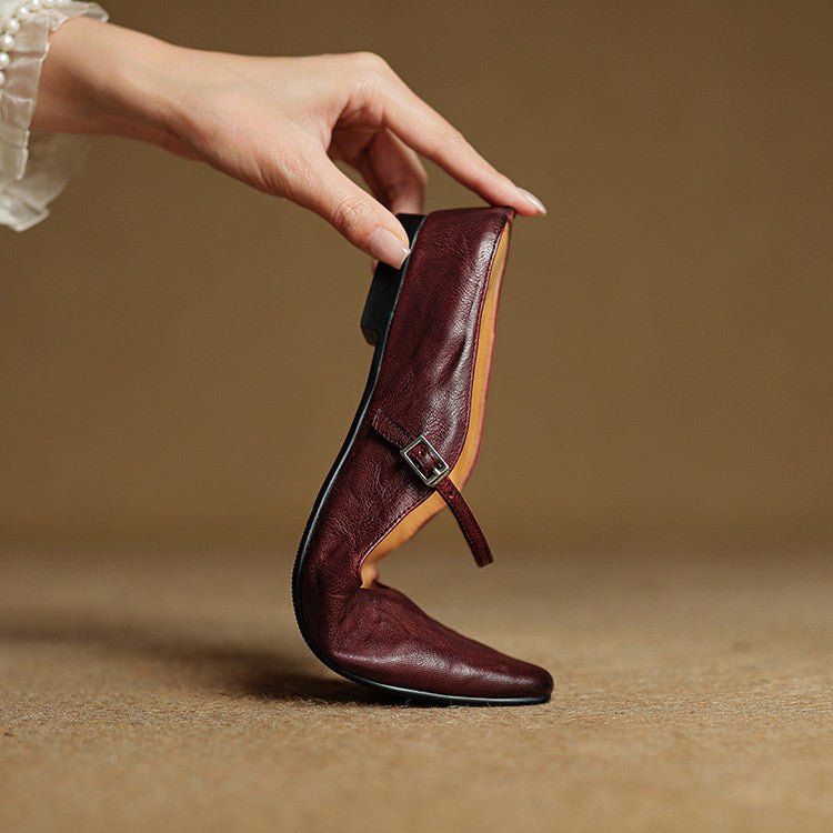 Bella Women's Slip-Ons | Genuine Leather, Pointed-Toe Design 