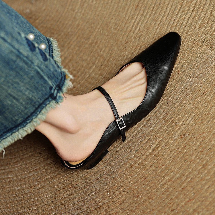 Bella Women's Slip-Ons | Genuine Leather, Pointed-Toe Design 
