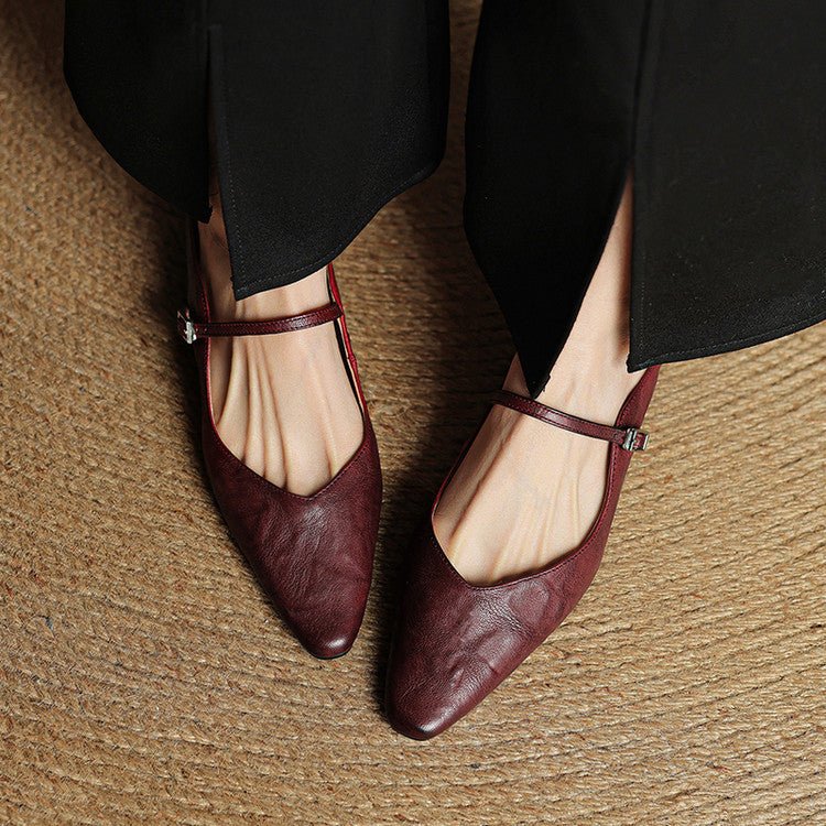 Bella Women's Slip-Ons | Genuine Leather, Pointed-Toe Design 