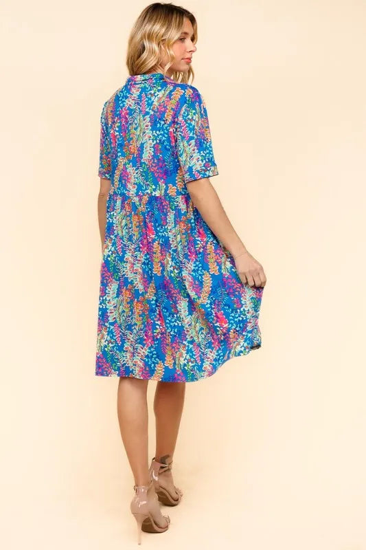 Haptics Johnny Collar Babydoll Dress with Side Pockets 