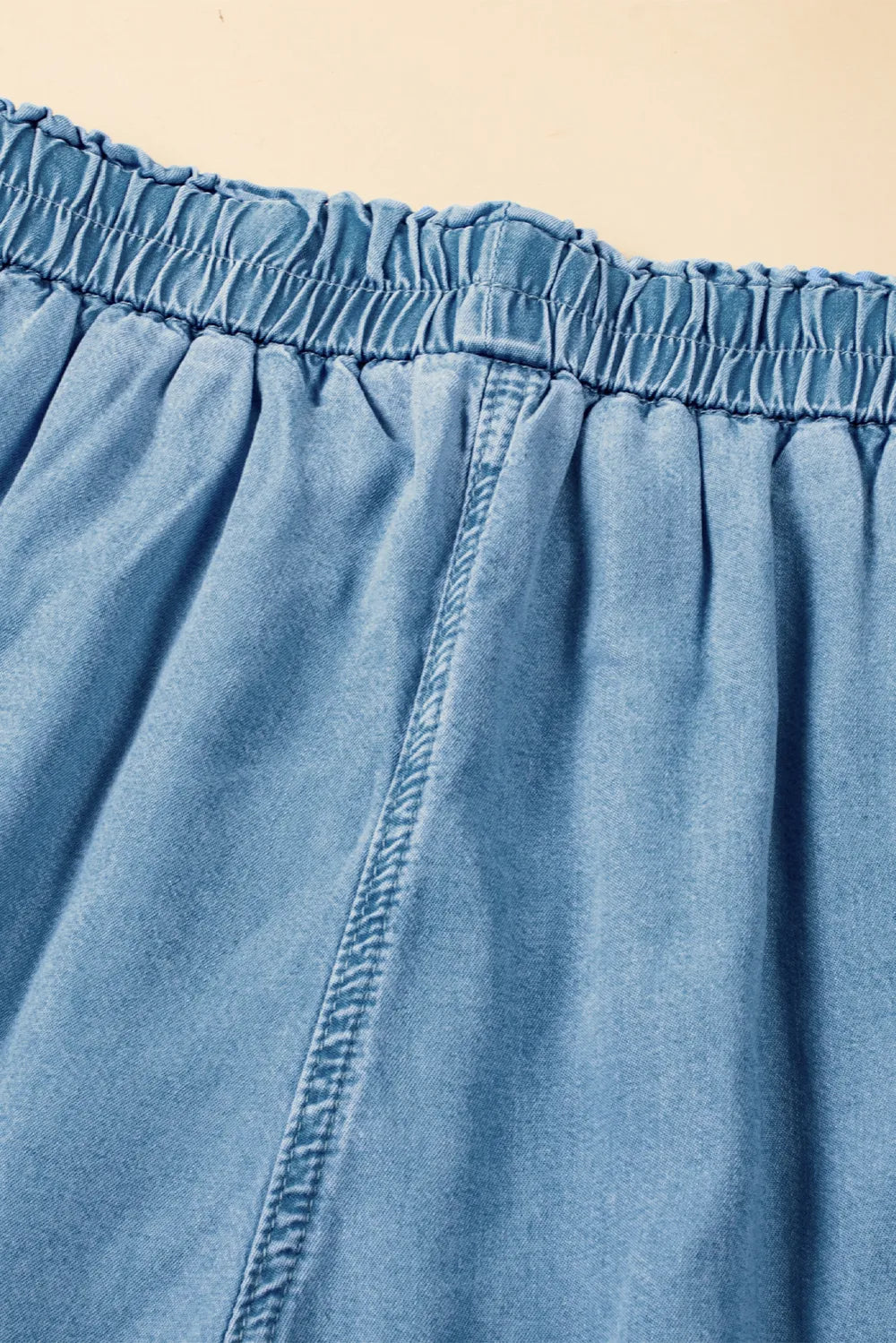 Drawstring Cargo Pocket Wide Leg Jeans 