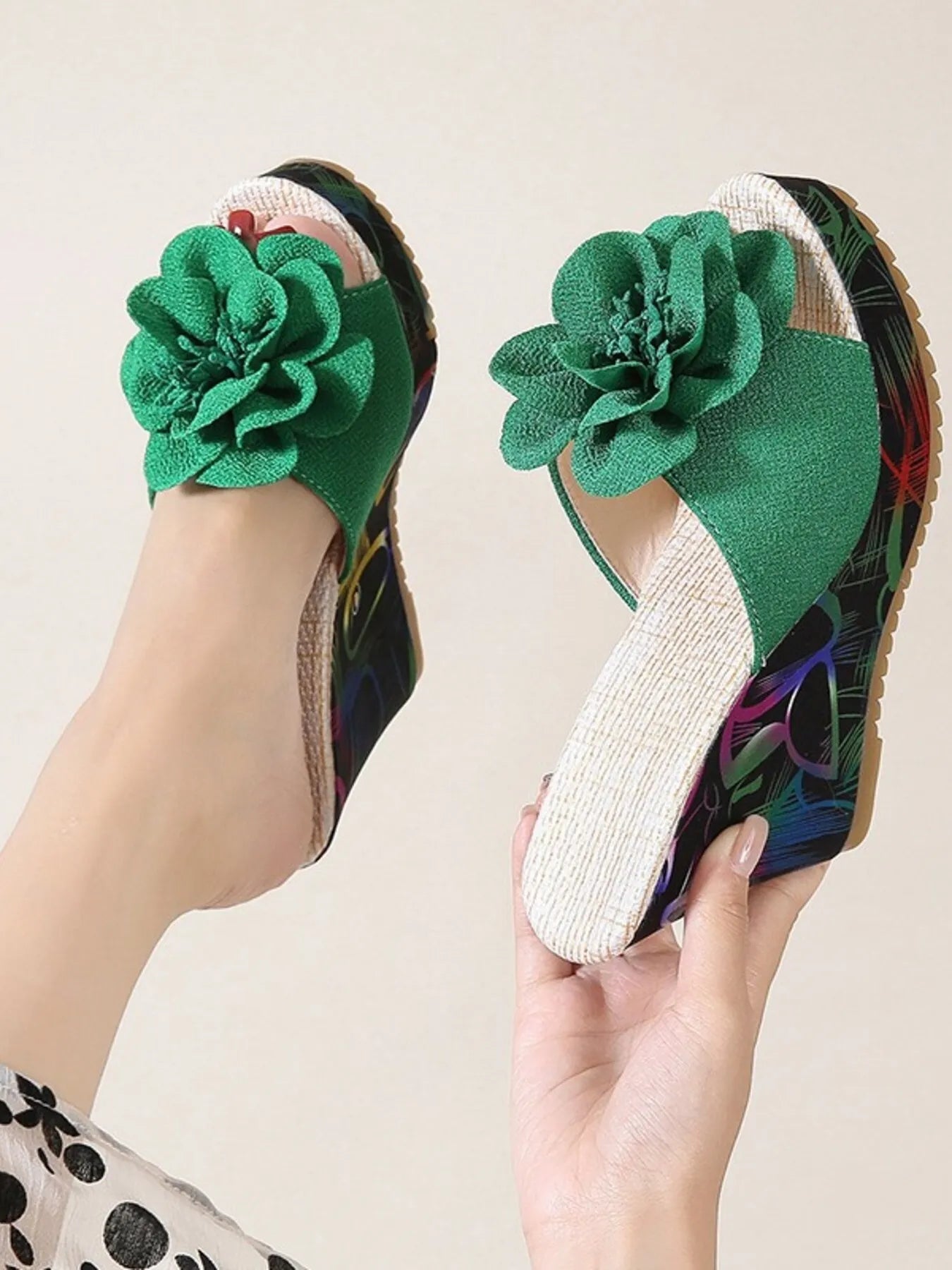 Peep Toe Wedge Sandals 