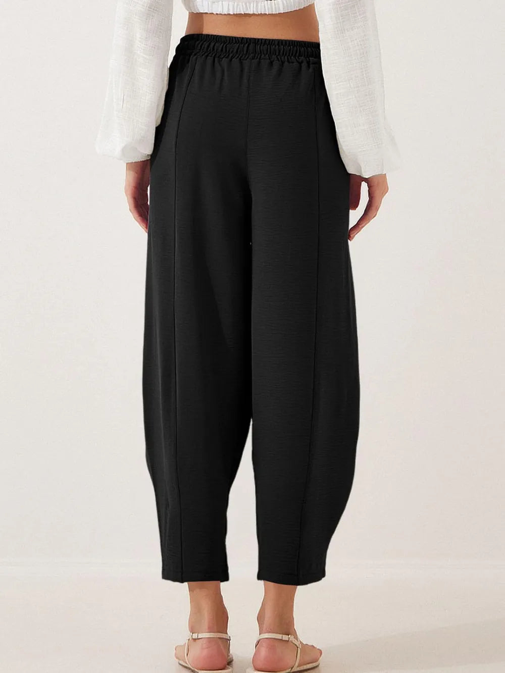 Full Size Drawstring Cropped Jogger Pants Plus Size 
