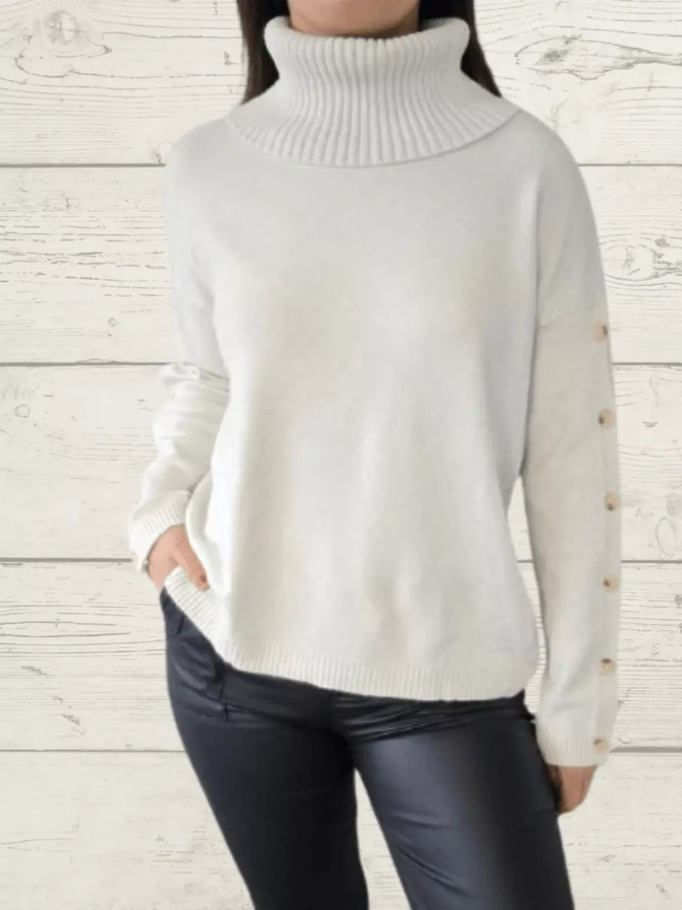 Full Size Turtleneck Long Sleeve Sweater Plus Size 