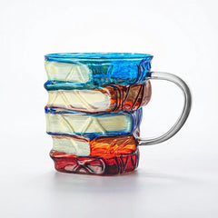 Biblio Book Mug | Borosilicate Glass, Artistic Design 