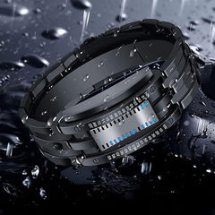 Binary LED Wristwatch | Alloy Case And Strap | 30M Water-Resistant Digital Display 