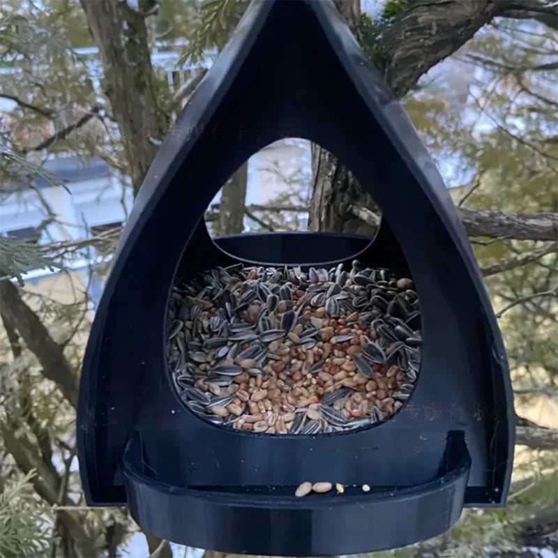 Bird Feeder with Weather-Protective Roof and Durable Plastic Construction | Outdoor Birdwatching Use 