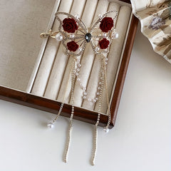 Blooming Butterfly Rhinestone Hair Pin | Multi-Color Metal Updo Accessory 