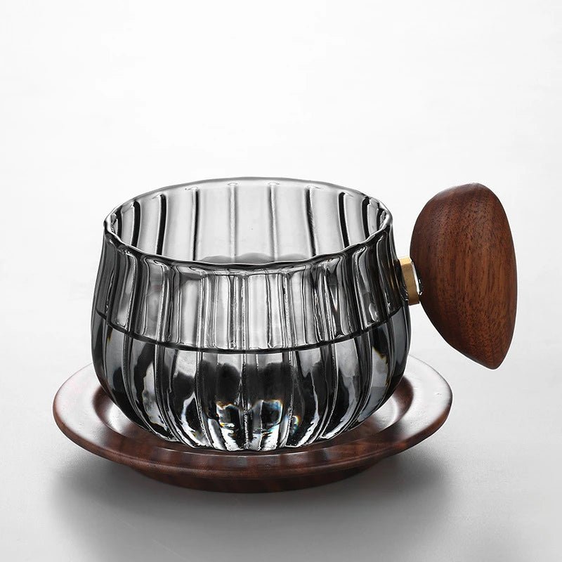 Borosilicate Glass Mug with Wooden Handle – Heat Resistant, Stylish Coffee and Tea Mug 