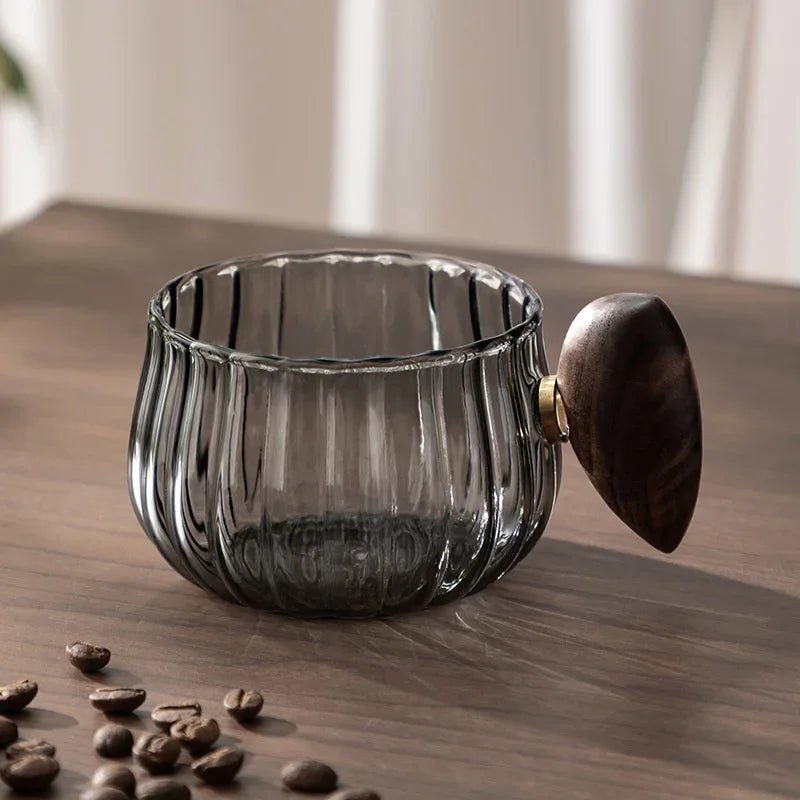 Borosilicate Glass Mug with Wooden Handle – Heat Resistant, Stylish Coffee and Tea Mug 