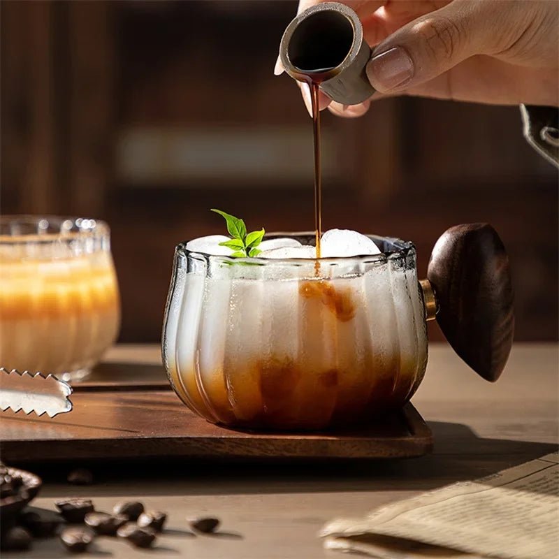Borosilicate Glass Mug with Wooden Handle – Heat Resistant, Stylish Coffee and Tea Mug 
