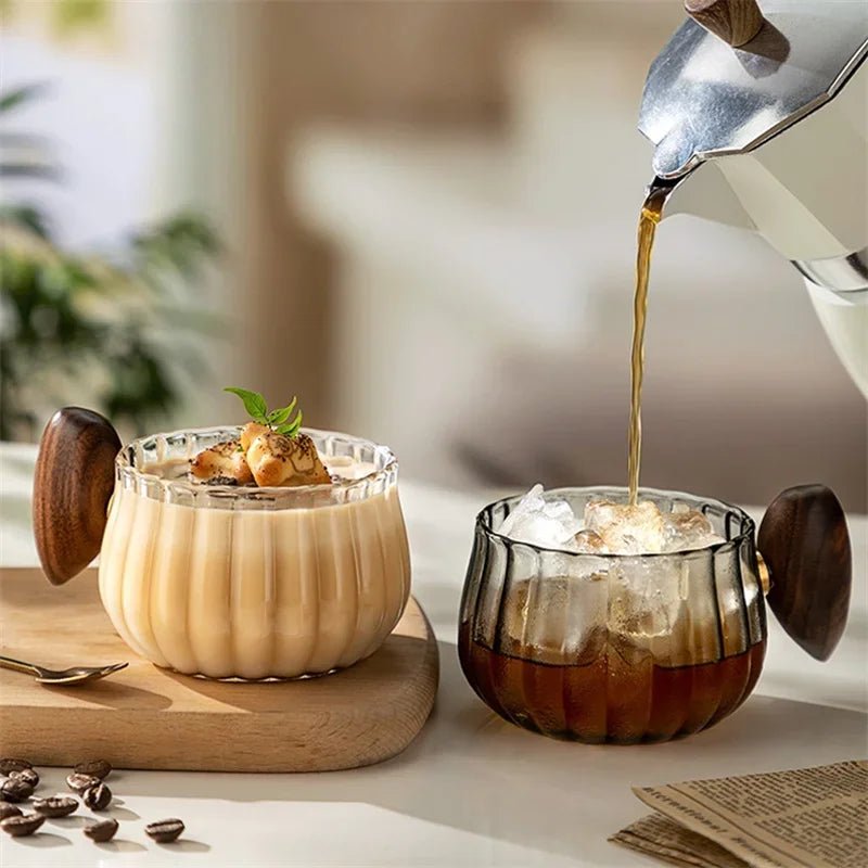 Borosilicate Glass Mug with Wooden Handle – Heat Resistant, Stylish Coffee and Tea Mug 
