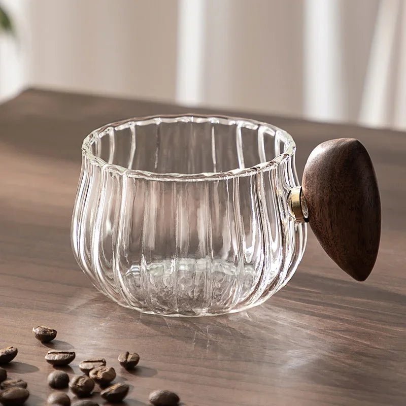 Borosilicate Glass Mug with Wooden Handle – Heat Resistant, Stylish Coffee and Tea Mug 