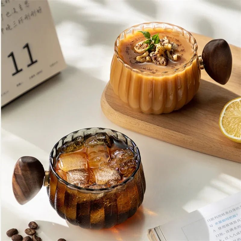 Borosilicate Glass Mug with Wooden Handle – Heat Resistant, Stylish Coffee and Tea Mug 