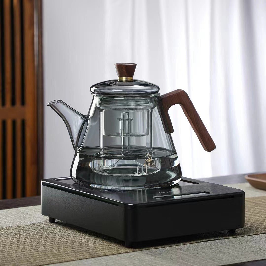 Borosilicate Glass Teapot with Wooden Handle – 900ml Capacity for Loose-Leaf and Herbal Tea 