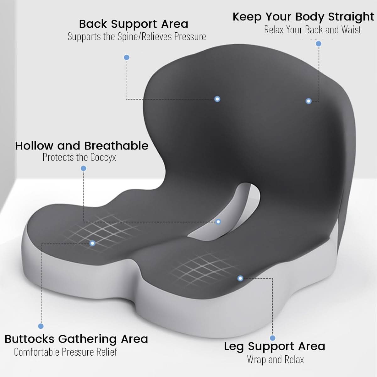 Breeze Ergonomic Cushion | Lumbar Support, Non-Slip 