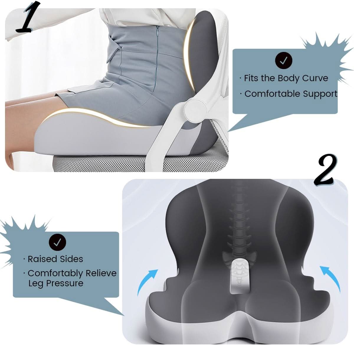 Breeze Ergonomic Cushion | Lumbar Support, Non-Slip 