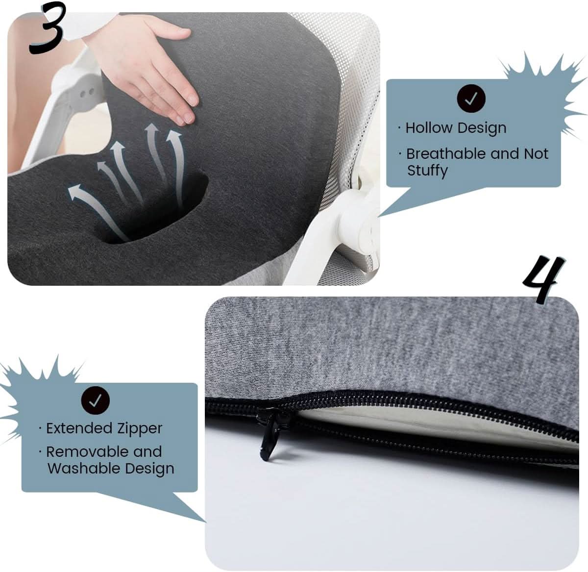 Breeze Ergonomic Cushion | Lumbar Support, Non-Slip 