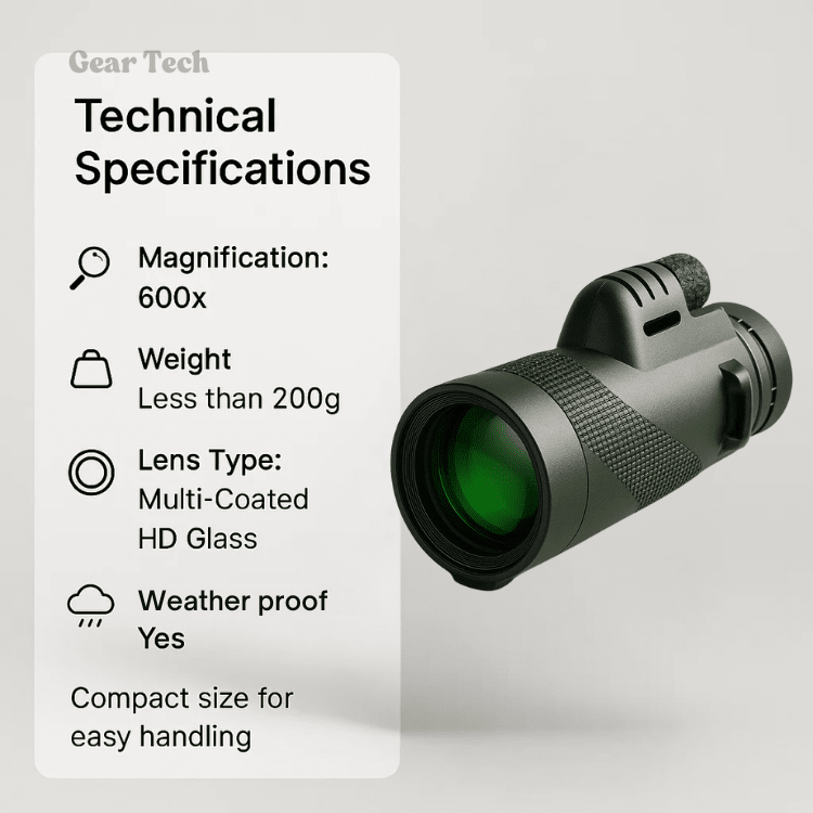 Breeze Monocular | 600x Ultra-Zoom, HD Lens 