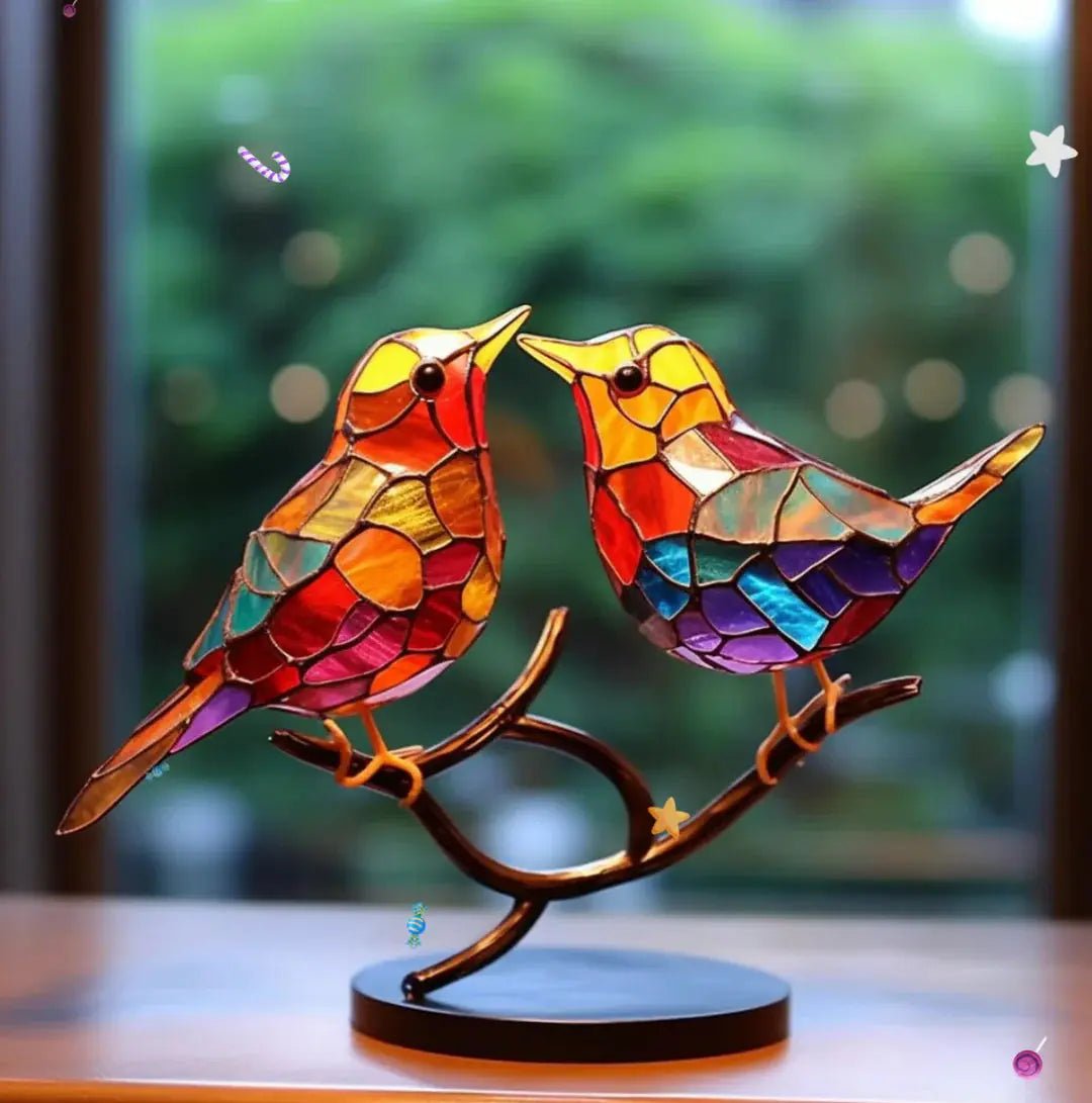 Breezy Bird Decoration | Colorful Glass Accent 