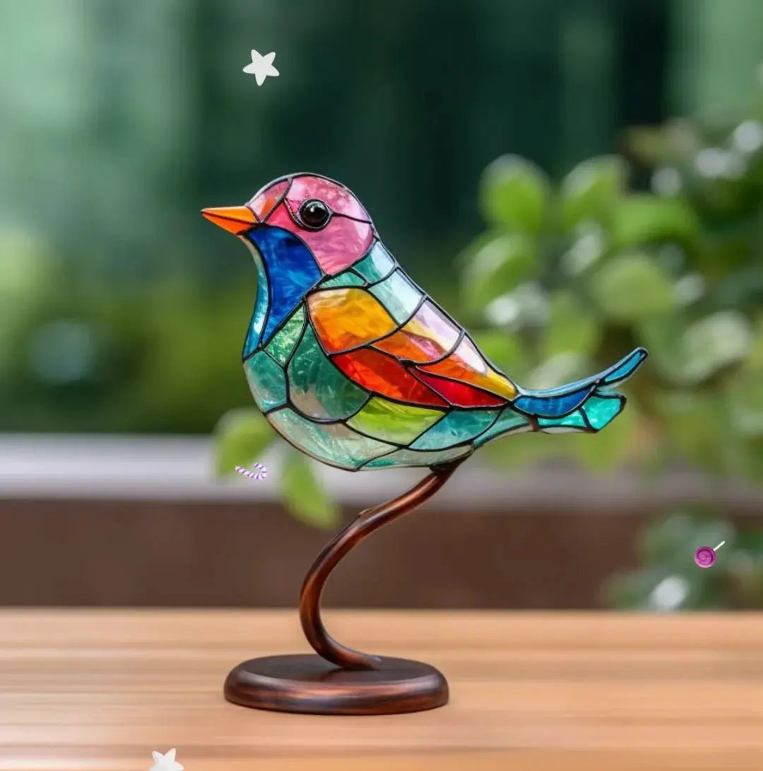 Breezy Bird Decoration | Colorful Glass Accent 