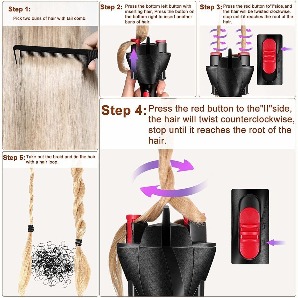 Breezy Hair Braider | 360-Degree Rotating Design, User-Friendly 