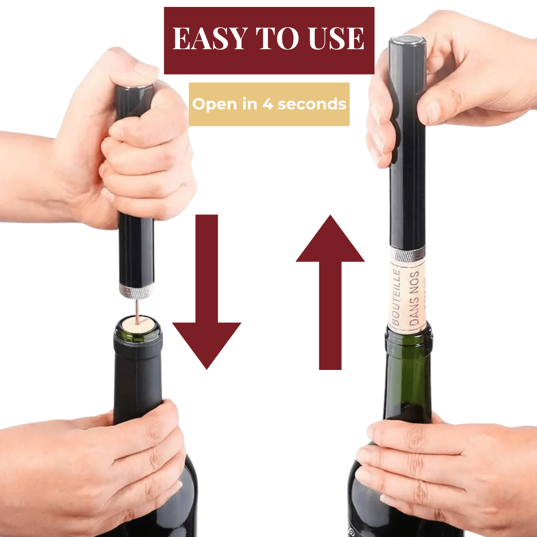 BrewLift Electric Wine Opener | Air Pressure, Stainless Steel 