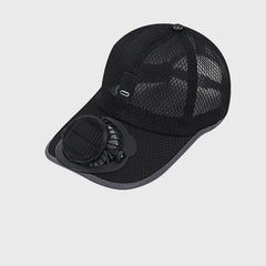 BrightAir Solar Fan Baseball Cap | UPF50+ Brim & 3-Speed Cooling 