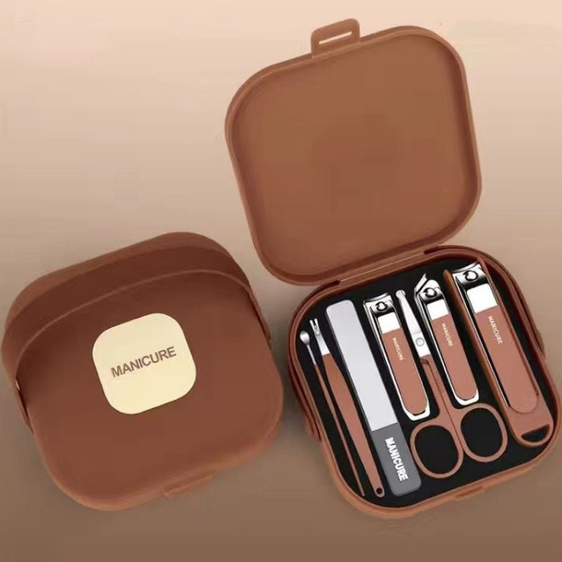 Bristol Manicure Set | 7-Piece Men's Grooming Kit, Carbon Steel 