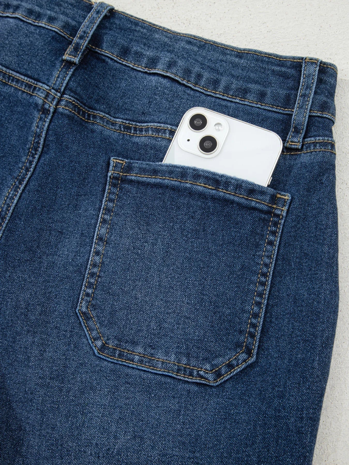 Cropped High Rise Wide Leg Jeans 
