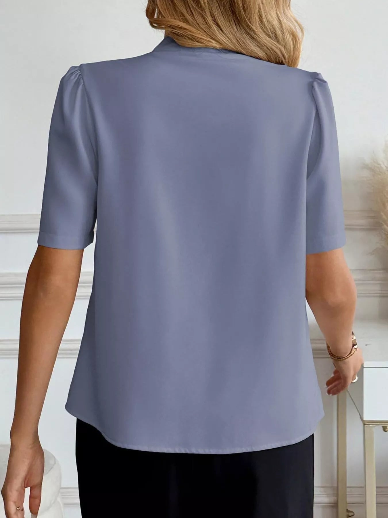 V-Neck Button-Down Shirt 