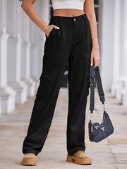 Straight Denim Cargo Pants 