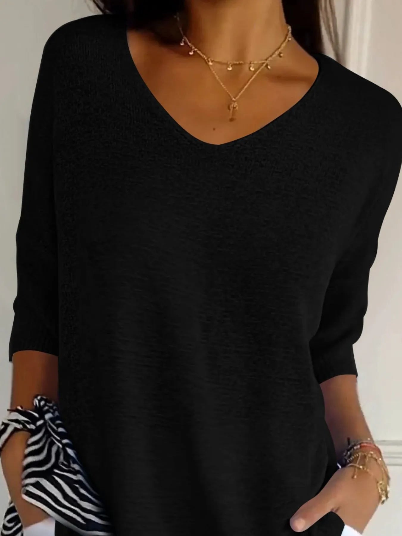 Full Size Relaxed Fit Ribbed Hem Sweater Plus Size 