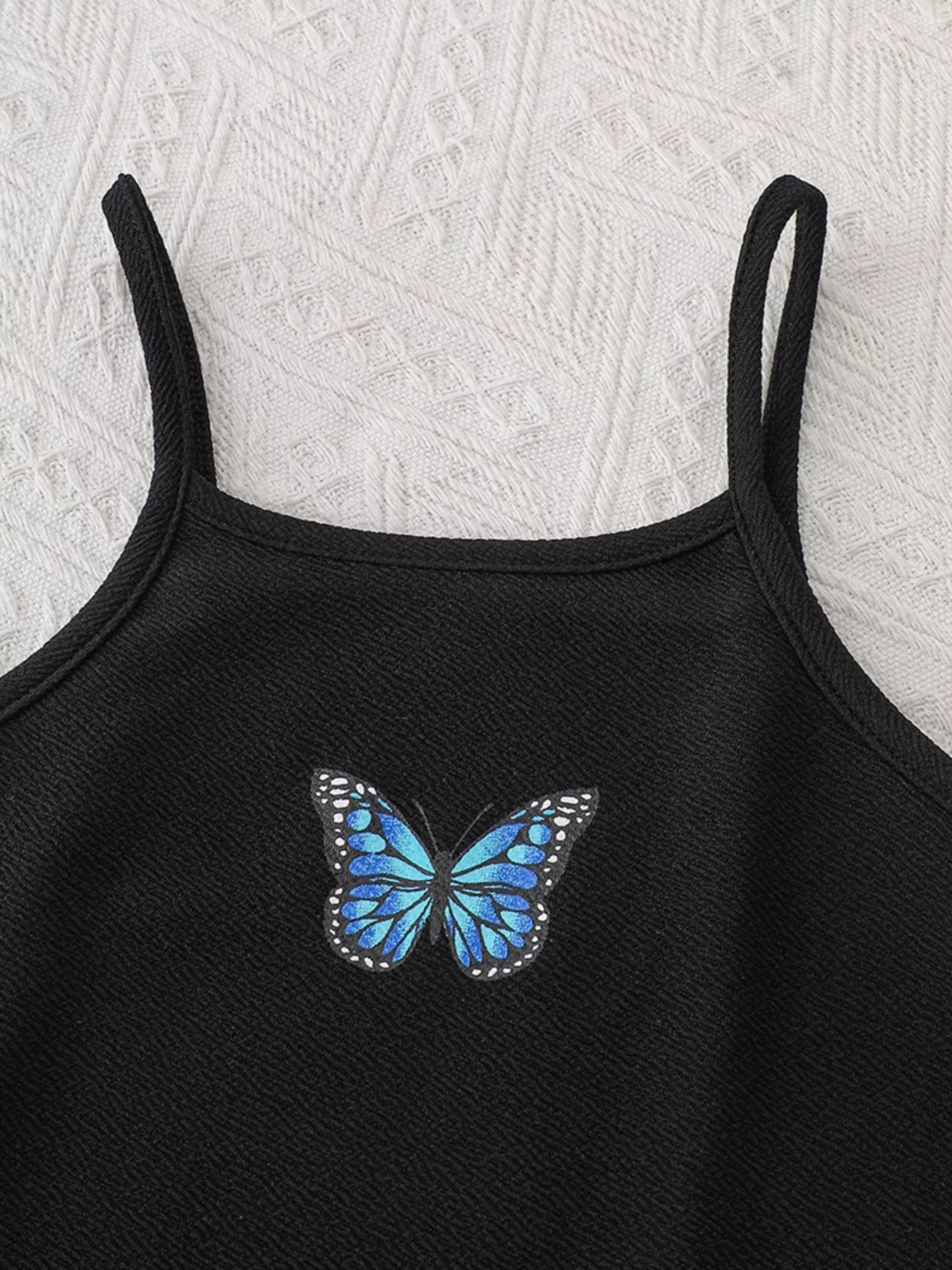 Children's Butterfly Long Sleeve Casual Dress Set 
