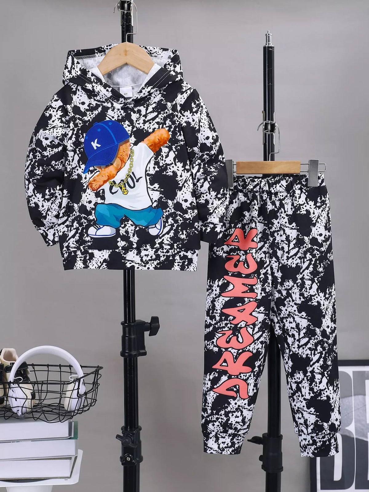 Children's Cool Bear Hoodie and Pants Set 