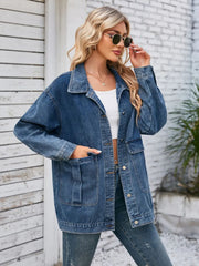 Button Up Long Sleeve Denim Jacket 