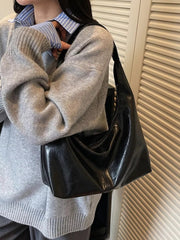 PU Leather Hobo Shoulder Bag 