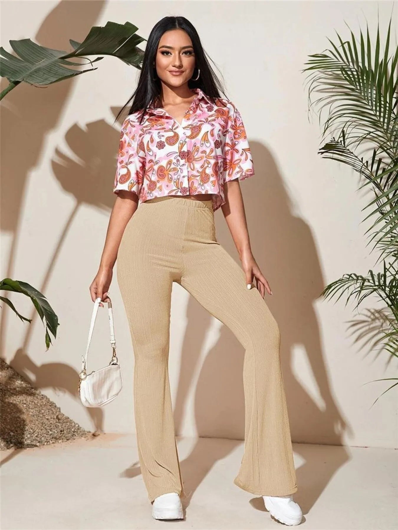 Full Size High-Waist Flare Active Pants Plus Size 