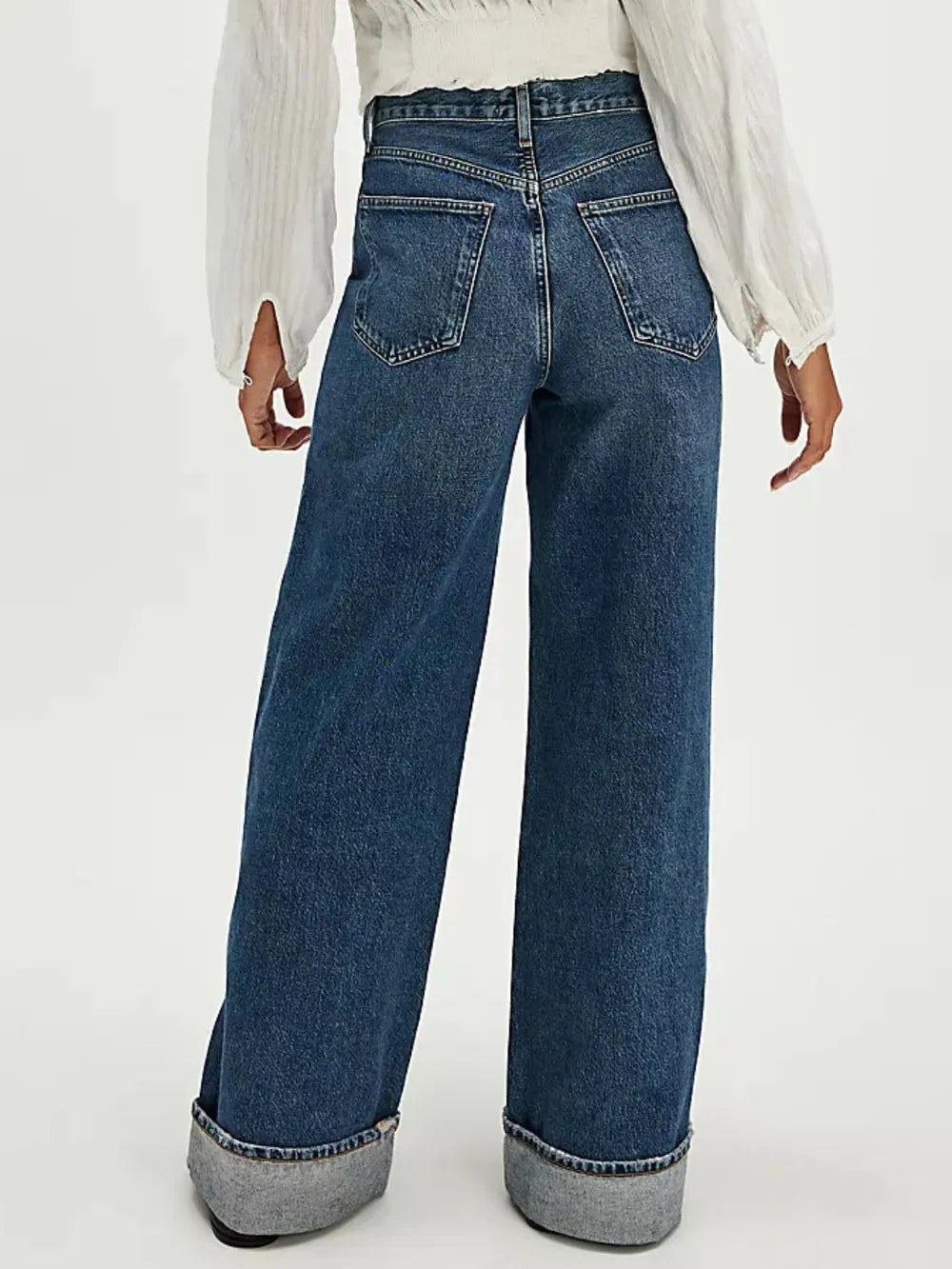 Cuffed Jeans with Pockets 