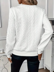 Texture Half Zip Long Sleeve Sweatshirt 