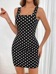 Contrast Polka Dot Mini Cami Dress 