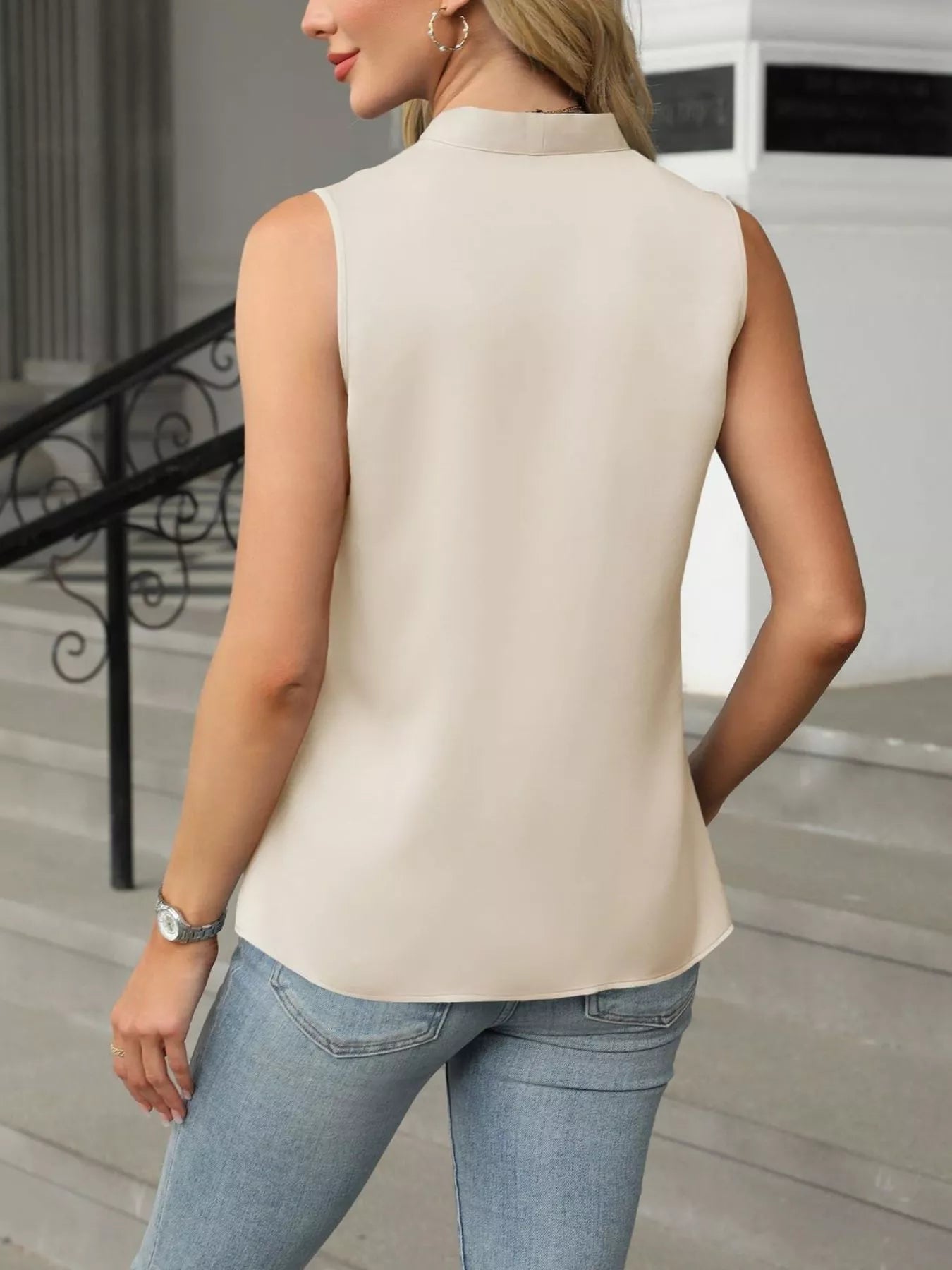 V-Neck Satin Tank 