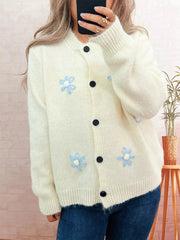 Flower Button-Down Cardigan 