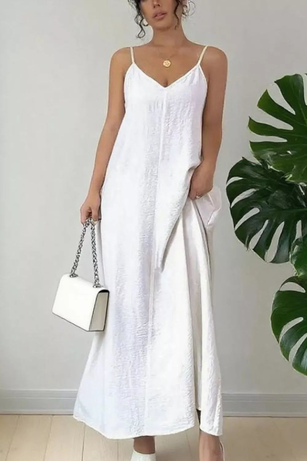 Spaghetti Strap V-Neck Maxi Dress 