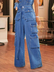Wide Leg Cargo Jeans 