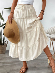 Drawstring Frill Tiered Skirt 