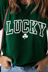 LUCKY Round Neck Short Sleeve T-Shirt 
